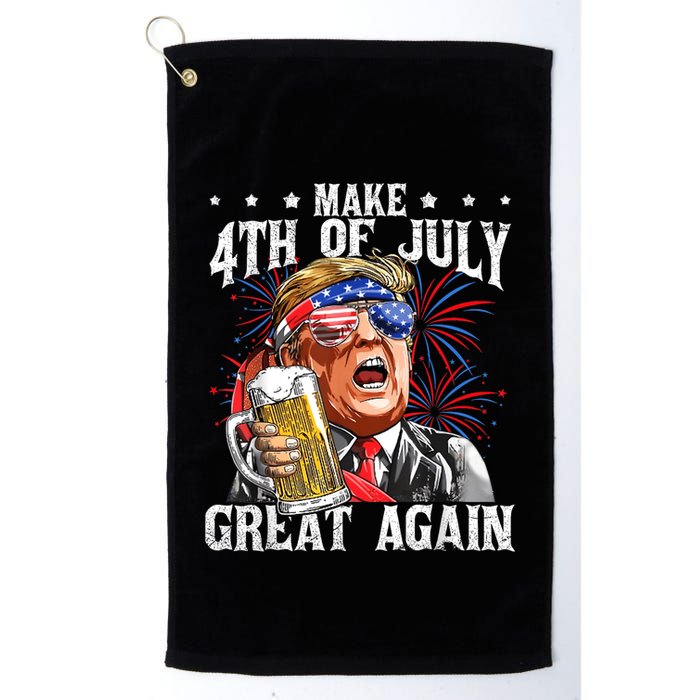 Funny Drinking Beer Team Make 4th Of July Great Again Trump Golf Towel