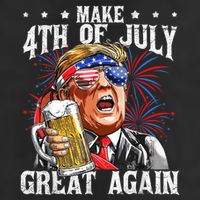 Funny Drinking Beer Team Make 4th Of July Great Again Trump Golf Towel