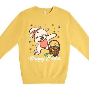 Funny Dabbing Bunny Happy Easter Day Funny Gift Gift Premium Crewneck Sweatshirt