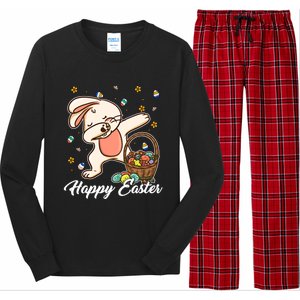 Funny Dabbing Bunny Happy Easter Day Funny Gift Gift Long Sleeve Pajama Set