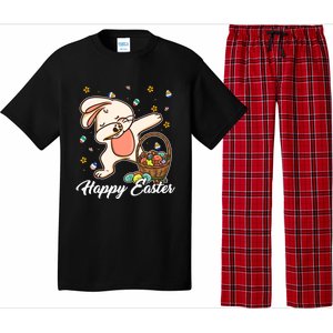 Funny Dabbing Bunny Happy Easter Day Funny Gift Gift Pajama Set