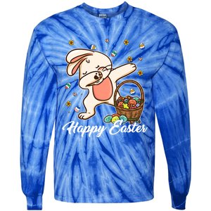 Funny Dabbing Bunny Happy Easter Day Funny Gift Gift Tie-Dye Long Sleeve Shirt