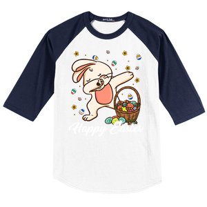 Funny Dabbing Bunny Happy Easter Day Funny Gift Gift Baseball Sleeve Shirt