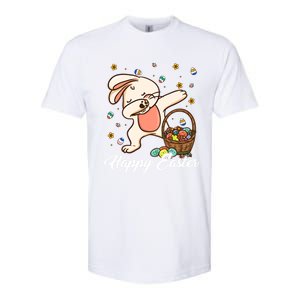 Funny Dabbing Bunny Happy Easter Day Funny Gift Gift Softstyle CVC T-Shirt