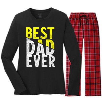 Father Day Best Dad Ever From Daughter Son Mom Women's Long Sleeve Flannel Pajama Set 