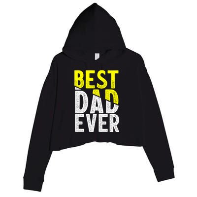 Father Day Best Dad Ever From Daughter Son Mom Crop Fleece Hoodie