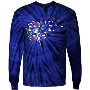 Funny Dandelion Books Gift For Reading Lover Women Girl Tie-Dye Long Sleeve Shirt