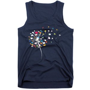 Funny Dandelion Books Gift For Reading Lover Women Girl Tank Top