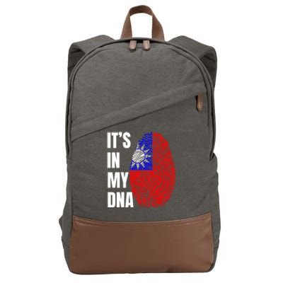 Fingerprint Dna Biometry Flag Taiwan Great Gift Cotton Canvas Backpack