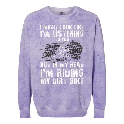 Funny Dirt Bike Art Motocross Dirt Bike Rider Colorblast Crewneck Sweatshirt