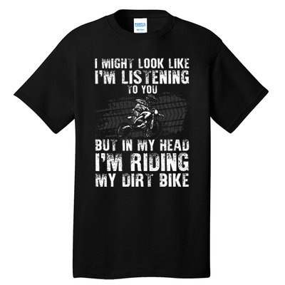 Funny Dirt Bike Art Motocross Dirt Bike Rider Tall T-Shirt