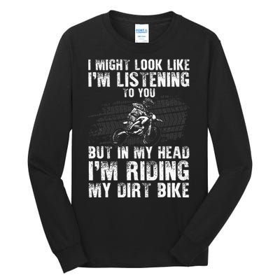 Funny Dirt Bike Art Motocross Dirt Bike Rider Tall Long Sleeve T-Shirt