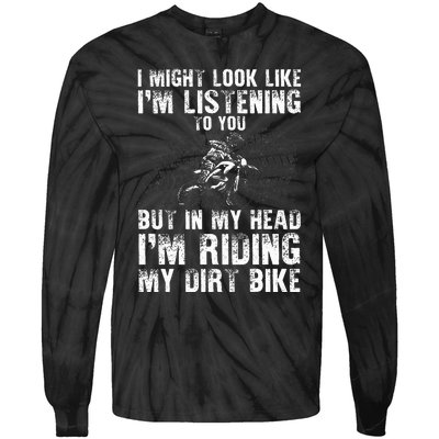 Funny Dirt Bike Art Motocross Dirt Bike Rider Tie-Dye Long Sleeve Shirt