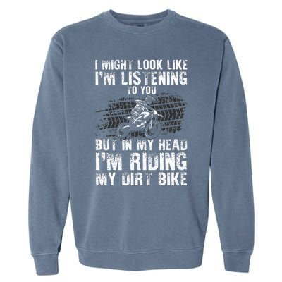 Funny Dirt Bike Art Motocross Dirt Bike Rider Garment-Dyed Sweatshirt