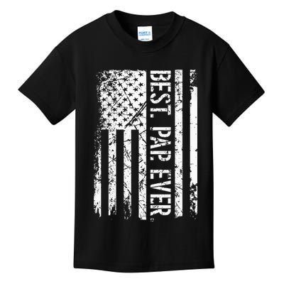 Fathers Day Best Pap Ever American Flag Gift Kids T-Shirt