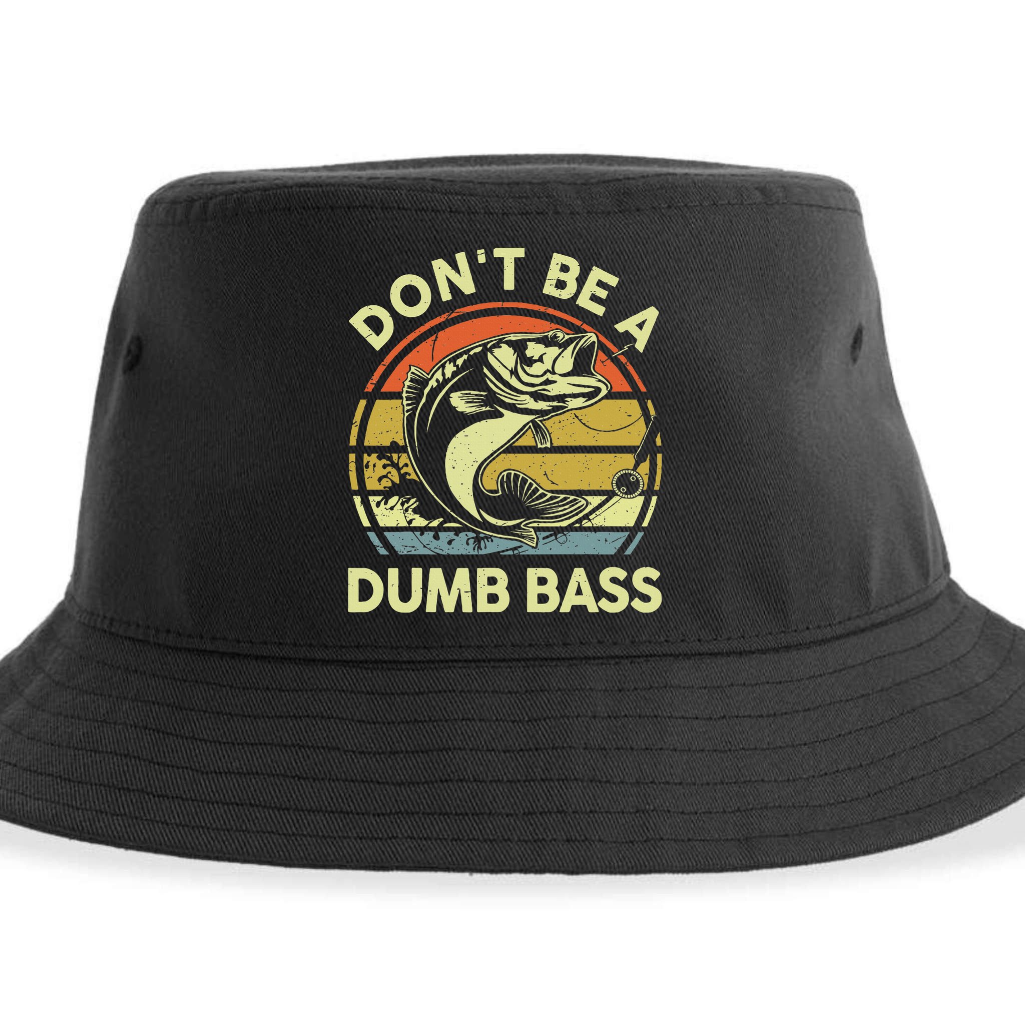 Funny Dont Be Dumb Bass Fish Dad Fishing Sustainable Bucket Hat