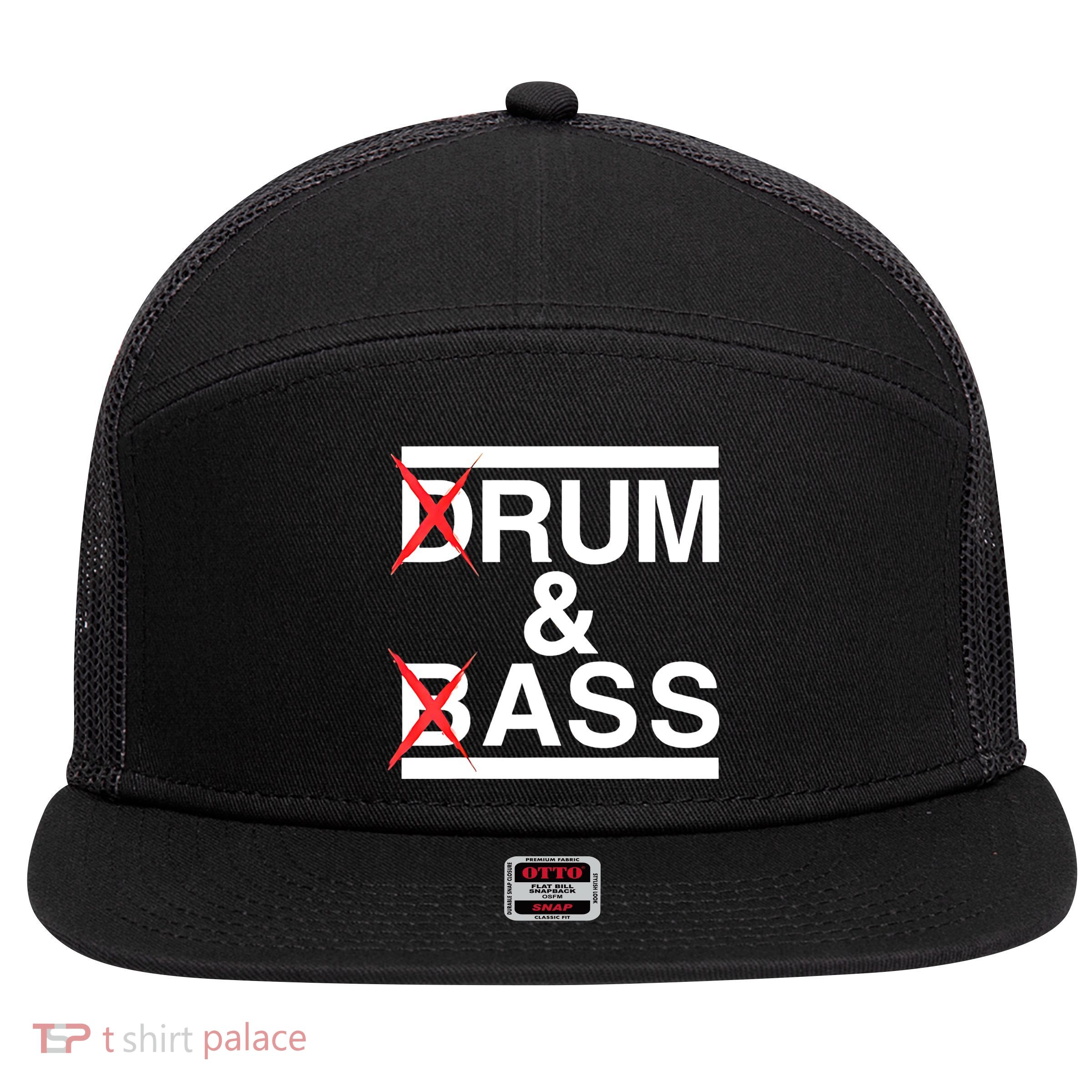 Funny Drum & Bass / Rum & Ass Lovers 7 Panel Mesh Trucker Snapback Hat