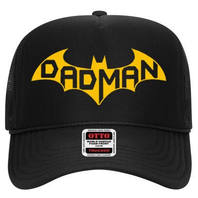 Funny Dad Birthday Present Idea Dadman Son Birth High Crown Mesh Back Trucker Hat