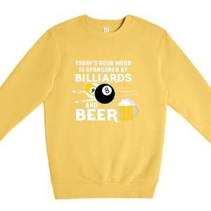 Father's Day BILLIARDS AND BEER BILLIARDS POOL PLAYER Gift For Dad Premium Crewneck Sweatshirt