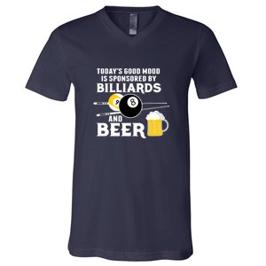 Father's Day BILLIARDS AND BEER BILLIARDS POOL PLAYER Gift For Dad V-Neck T-Shirt