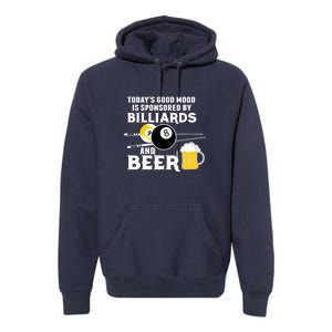 Father's Day BILLIARDS AND BEER BILLIARDS POOL PLAYER Gift For Dad Premium Hoodie