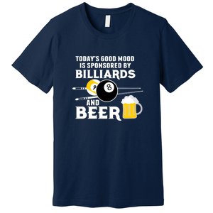 Father's Day BILLIARDS AND BEER BILLIARDS POOL PLAYER Gift For Dad Premium T-Shirt