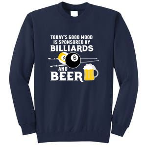 Father's Day BILLIARDS AND BEER BILLIARDS POOL PLAYER Gift For Dad Tall Sweatshirt