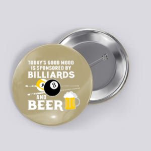 Father's Day BILLIARDS AND BEER BILLIARDS POOL PLAYER Gift For Dad Button