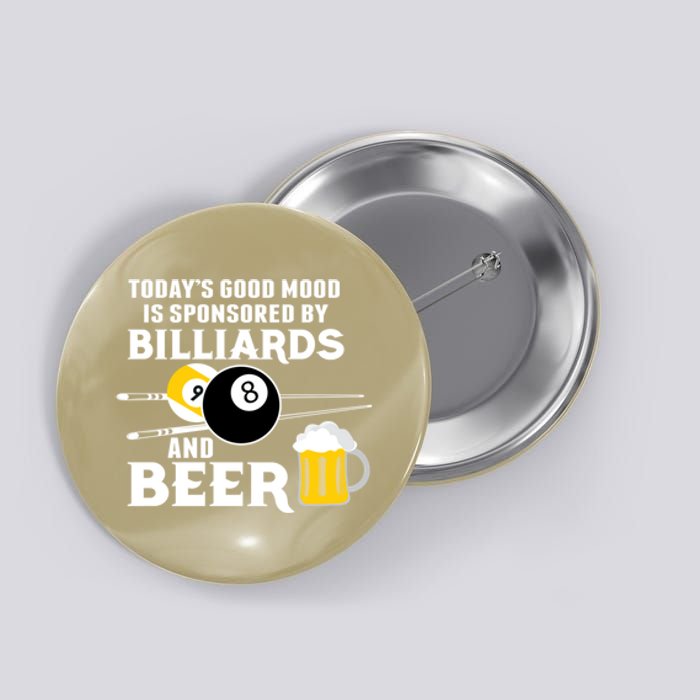 Father's Day BILLIARDS AND BEER BILLIARDS POOL PLAYER Gift For Dad Button