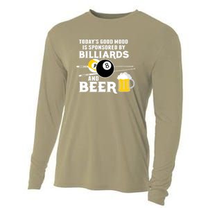 Father's Day BILLIARDS AND BEER BILLIARDS POOL PLAYER Gift For Dad Cooling Performance Long Sleeve Crew