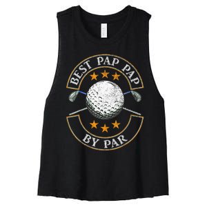 Father's Day Best Pap By Par Golf Gifts For Dad Grandpa Women's Racerback Cropped Tank