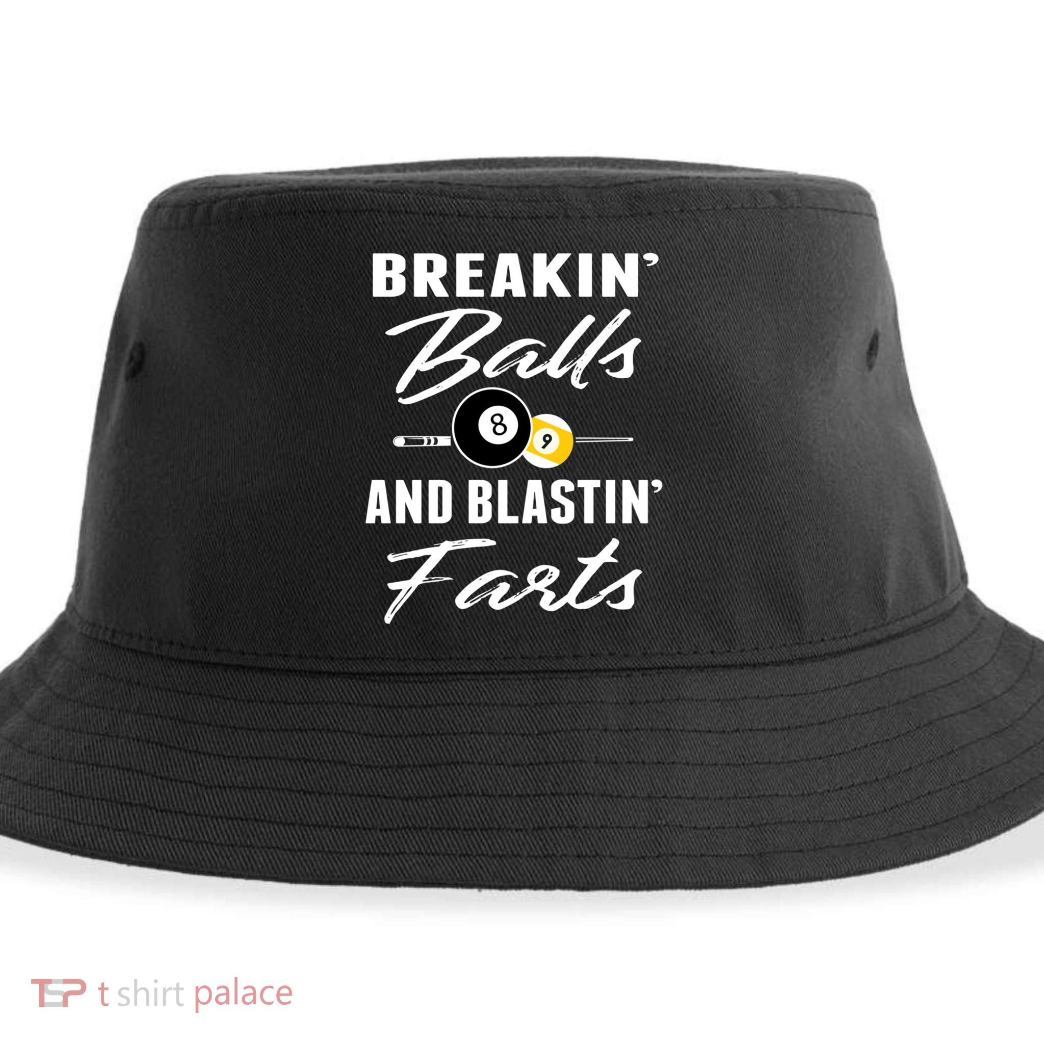 Father's Day BREAKIN BALLS AND BLASTIN'S FARTS Pool Player Gift For Dad Sustainable Bucket Hat