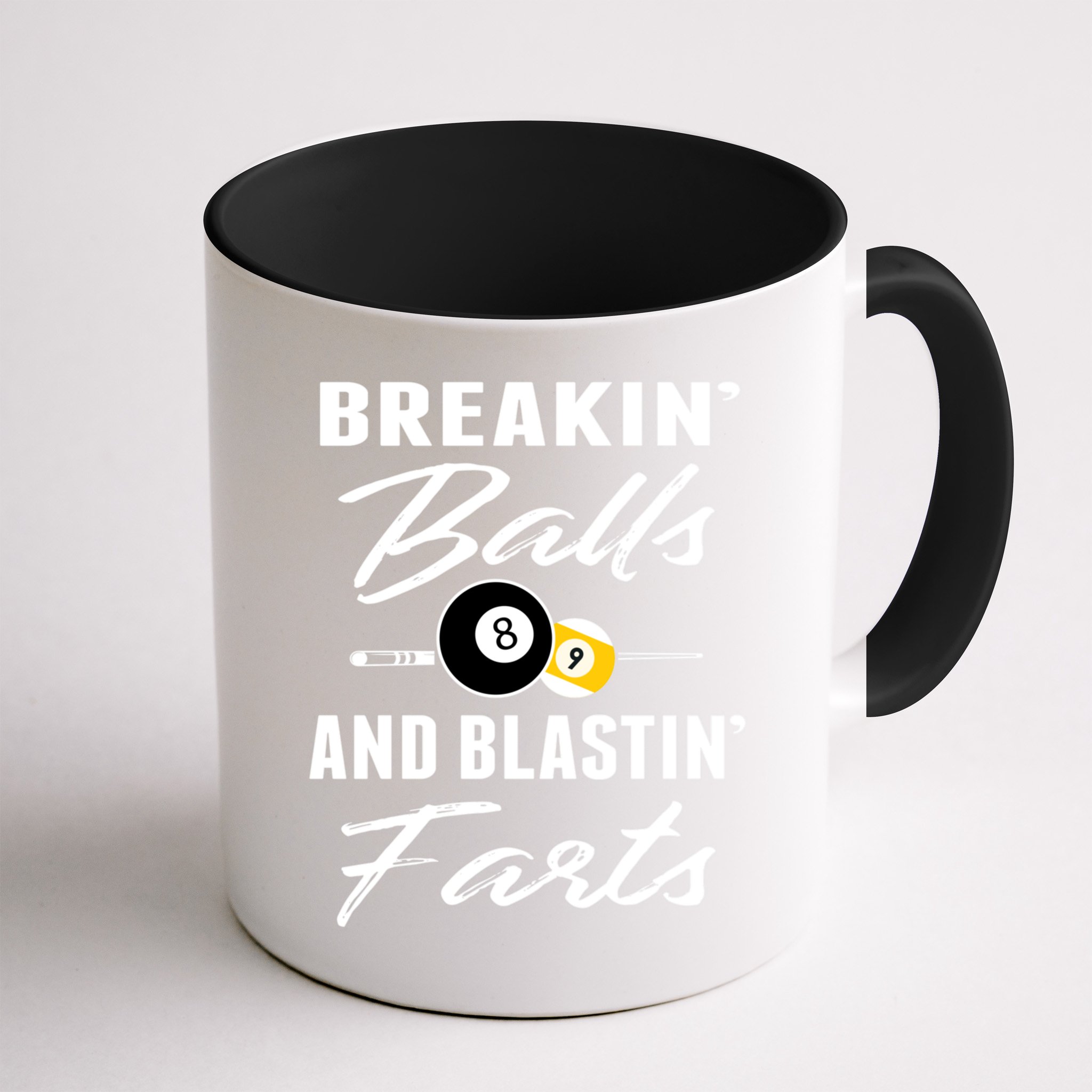 Father's Day BREAKIN BALLS AND BLASTIN'S FARTS Pool Player Gift For Dad Mug