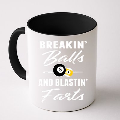 Father's Day BREAKIN BALLS AND BLASTIN'S FARTS Pool Player Gift For Dad Mug