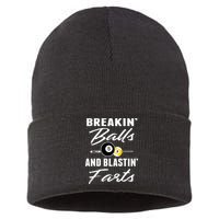 Father's Day BREAKIN BALLS AND BLASTIN'S FARTS Pool Player Gift For Dad Sustainable Knit Beanie
