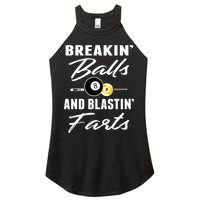 Father's Day BREAKIN BALLS AND BLASTIN'S FARTS Pool Player Gift For Dad Women's Perfect Tri Rocker Tank