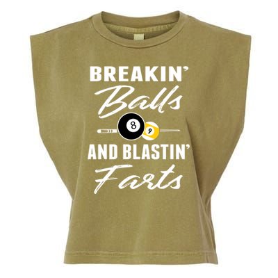 Father's Day BREAKIN BALLS AND BLASTIN'S FARTS Pool Player Gift For Dad Garment-Dyed Women's Muscle Tee