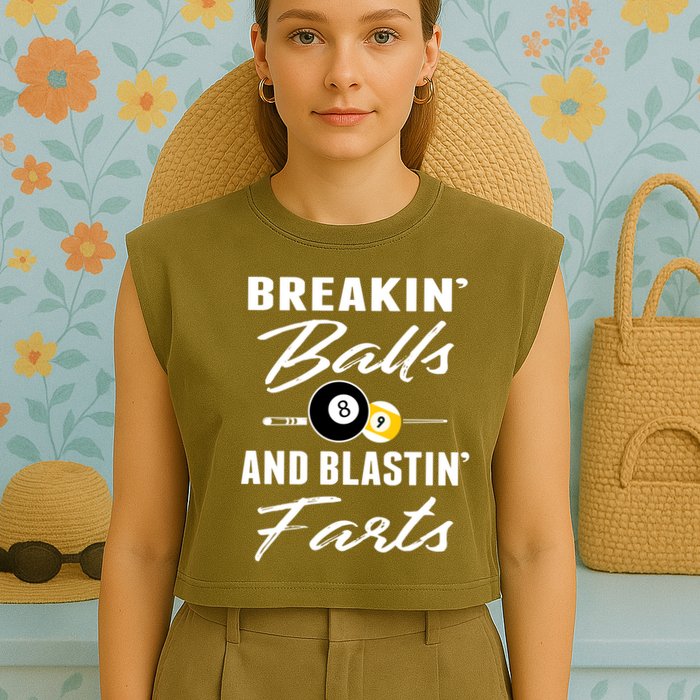 Father's Day BREAKIN BALLS AND BLASTIN'S FARTS Pool Player Gift For Dad Garment-Dyed Women's Muscle Tee