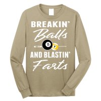 Father's Day BREAKIN BALLS AND BLASTIN'S FARTS Pool Player Gift For Dad Long Sleeve Shirt