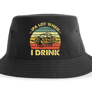 Funny Drinking Beer Party Ipa A Lot When I Drink Sustainable Bucket Hat