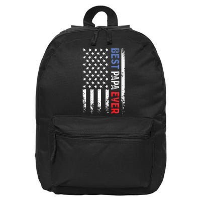 Fathers Day Best Papa Ever With US American Flag 16 in Basic Backpack