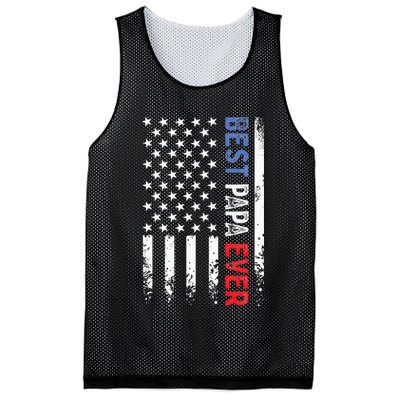 Fathers Day Best Papa Ever With US American Flag Mesh Reversible Basketball Jersey Tank