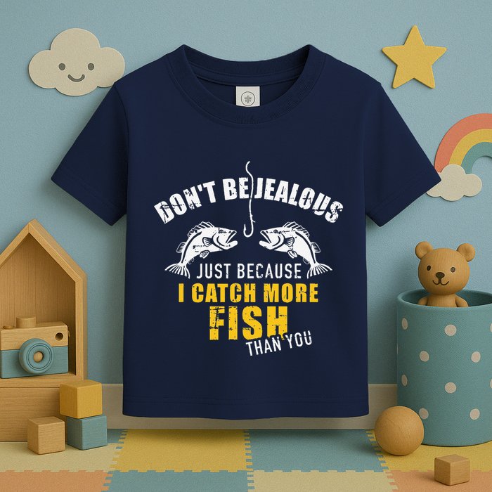 Fishing DonT Be Jealous Just Because I Catch More Fish You Toddler T-Shirt