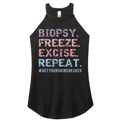 Funny Dermatologist Biopsy Freeze Excise Repeat Dermatology Women's Perfect Tri Rocker Tank