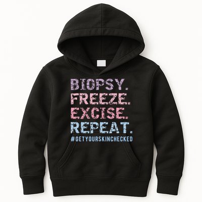 Funny Dermatologist Biopsy Freeze Excise Repeat Dermatology Kids Hoodie