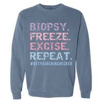 Funny Dermatologist Biopsy Freeze Excise Repeat Dermatology Garment-Dyed Sweatshirt