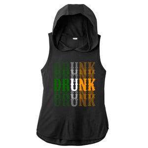 Funny Drunk Blur St Patricks Day Ladies PosiCharge Tri-Blend Wicking Draft Hoodie Tank