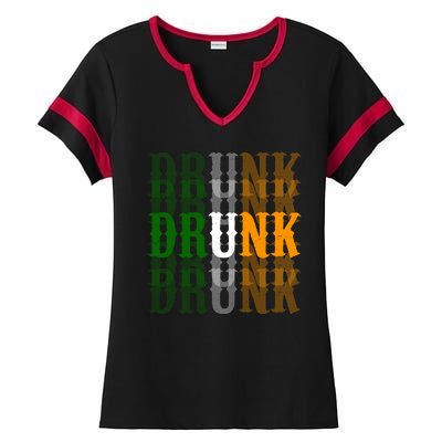 Funny Drunk Blur St Patricks Day Ladies Halftime Notch Neck Tee