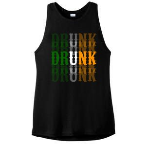 Funny Drunk Blur St Patricks Day Ladies PosiCharge Tri-Blend Wicking Tank