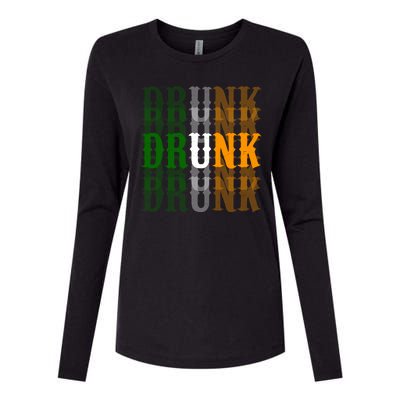 Funny Drunk Blur St Patricks Day Womens Cotton Relaxed Long Sleeve T-Shirt